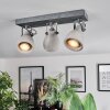 Lomma ceiling light brushed steel, 3-light sources