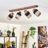 Fallhagen ceiling light chrome, dark brown, 4-light sources