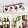 Fallhagen ceiling light chrome, dark brown, 4-light sources