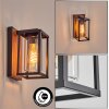 Portalis outdoor wall light brown, Wood like finish, black, 1-light source