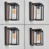 Portalis outdoor wall light brown, Wood like finish, black, 1-light source