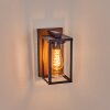 Portalis outdoor wall light brown, Wood like finish, black, 1-light source