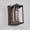 Portalis outdoor wall light brown, Wood like finish, black, 1-light source