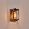 Portalis outdoor wall light brown, Wood like finish, black, 1-light source