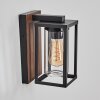 Portalis outdoor wall light brown, Wood like finish, black, 1-light source