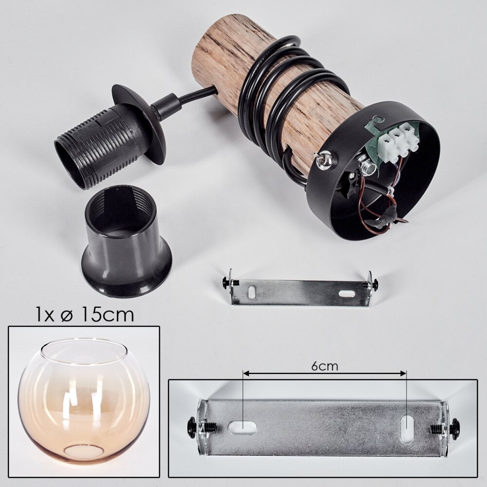 Koyoto globe light, wall light Ecru, black, 1-light source