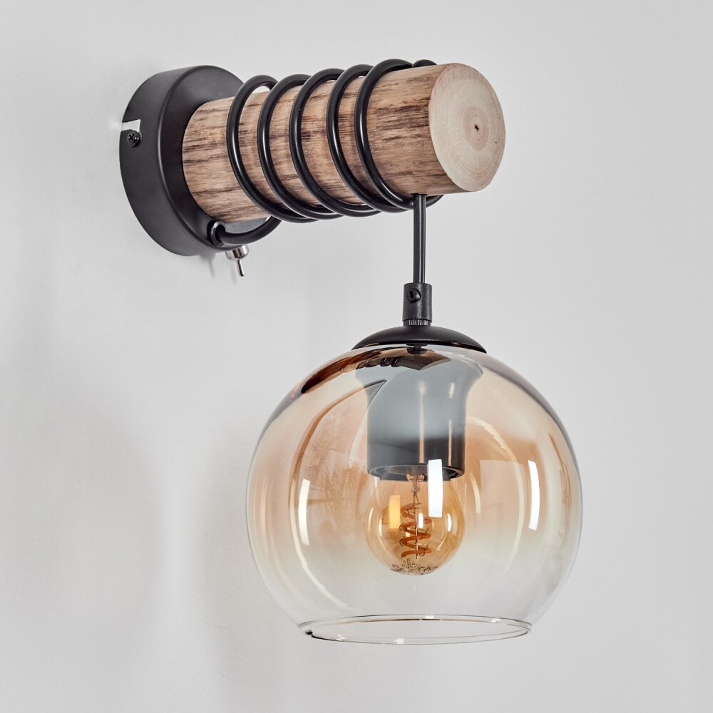 Koyoto globe light, wall light Ecru, black, 1-light source