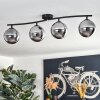 Gastor ceiling light chrome, Smoke-coloured, 4-light sources