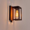 Portalis outdoor wall light brown, Wood like finish, black, 1-light source, Motion sensor