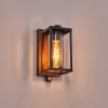 Portalis outdoor wall light brown, Wood like finish, black, 1-light source, Motion sensor