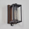 Portalis outdoor wall light brown, Wood like finish, black, 1-light source, Motion sensor