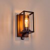 Portalis outdoor wall light brown, Wood like finish, black, 1-light source, Motion sensor