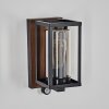 Portalis outdoor wall light brown, Wood like finish, black, 1-light source, Motion sensor