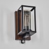 Portalis outdoor wall light brown, Wood like finish, black, 1-light source, Motion sensor