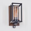 Portalis outdoor wall light brown, Wood like finish, black, 1-light source, Motion sensor