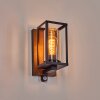 Portalis outdoor wall light brown, Wood like finish, black, 1-light source, Motion sensor