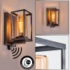 Portalis outdoor wall light black, silver, 1-light source, Motion sensor