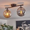 Gastor ceiling light, globe light Amber, Smoke-coloured, 2-light sources