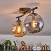 Gastor ceiling light, globe light Amber, Smoke-coloured, 2-light sources