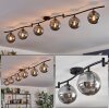 Gastor ceiling light, globe light chrome, Smoke-coloured, 6-light sources