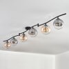 Gastor ceiling light, globe light Amber, clear, Smoke-coloured, 6-light sources