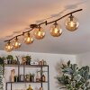 Gastor ceiling light, globe light Amber, 6-light sources