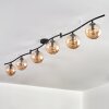 Gastor ceiling light, globe light Amber, 6-light sources