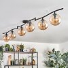 Gastor ceiling light, globe light Amber, 6-light sources