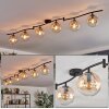 Gastor ceiling light, globe light Amber, clear, 6-light sources