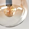 Gastor ceiling light, globe light Amber, clear, 6-light sources