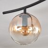 Gastor ceiling light, globe light Amber, clear, 6-light sources