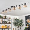 Gastor ceiling light, globe light Amber, clear, 6-light sources