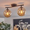 Gastor ceiling light, globe light Amber, 2-light sources