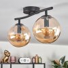 Gastor ceiling light, globe light Amber, 2-light sources