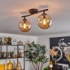 Gastor ceiling light, globe light Amber, 2-light sources