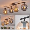 Gastor ceiling light, globe light Amber, Smoke-coloured, 4-light sources