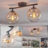 Gastor ceiling light, globe light Amber, clear, 2-light sources