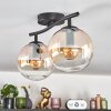 Gastor ceiling light, globe light Amber, clear, 2-light sources