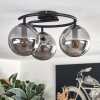 Gastor ceiling light, globe light 37 cm Smoke-coloured, 3-light sources