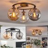 Gastor ceiling light, globe light 37 cm Amber, clear, Smoke-coloured, 3-light sources