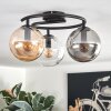 Gastor ceiling light, globe light 37 cm Amber, clear, Smoke-coloured, 3-light sources