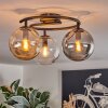 Gastor ceiling light, globe light 37 cm Amber, clear, Smoke-coloured, 3-light sources