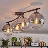 Gastor ceiling light, globe light clear, Smoke-coloured, 4-light sources