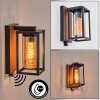 Portalis outdoor wall light brown, Wood like finish, black, 1-light source, Motion sensor