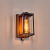 Portalis outdoor wall light brown, Wood like finish, black, 1-light source, Motion sensor