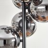 Gastor ceiling light, globe light chrome, Smoke-coloured, 8-light sources