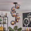 Gastor ceiling light, globe light chrome, Smoke-coloured, 8-light sources