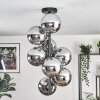 Gastor ceiling light, globe light chrome, Smoke-coloured, 8-light sources