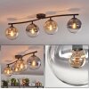 Gastor ceiling light, globe light Amber, clear, Smoke-coloured, 4-light sources