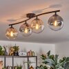 Gastor ceiling light, globe light Amber, clear, Smoke-coloured, 4-light sources